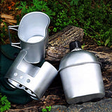 YFDM 3pcs Canteen Wood Stove Cookware Set Aluminum Military Canteen Cup Wood Stove Set with Cover Bag for Camping Hiking Backpacking