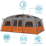 CORE 12 Person Tent | Large Multi Room Tent for Family with Storage Pockets for Camping Accessories | Portable Cabin Huge Tent with Carry Bag for Outdoor Car Camping