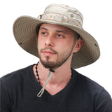 Waterproof Bucket Hat Summer Men Women Boonie Hat Outdoor UV Protection Wide Brim Panama Safari Hunting Hiking Fishing Sun Hat