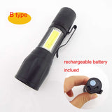 mini powerful 2 LED flashlight COB Q5 USB rechargeable linterna work flash light Torch lamp Battery fishing Camping linternas
