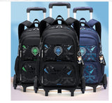 School backpack bag with wheels  School Rolling Bags Student wheeled Backpacks for boys Children School Trolley Bag On wheels