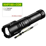 2022 NEW Super XHP160 High Power Led Flashlights Rechargeable USB Torch Tactical Camping 10000000 Lumen COB 18650 Flashlight