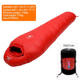 Very Warm White Goose Down Filled Adult Mummy Style Sleeping Bag Fit for Winter Thermal 4 Kinds of Thickness Travel Camping