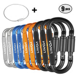 Lixada 1/9 PCS Survival D-ring Locking Carabiner Clip Set Screw Lock Hanging Hook Buckle Karabiner Camping Climbing Equipment