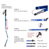 Outdoor Portable Folding Nordic Walking Pole 1PC 250G Ultralight Trekking Pole Hiking Stick