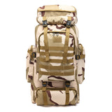 80L Waterproof Molle Camo Tactical Backpack Military Army Hiking Camping Backpack Travel Rucksack Outdoor Sports Climbing Bag