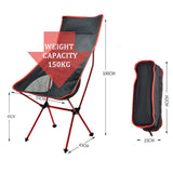 Outdoor Camping Chairs Folding Moon Chair Portable Extended Hiking Seat Beach Fishing Chair Ultralight Garden Picnic Furniture