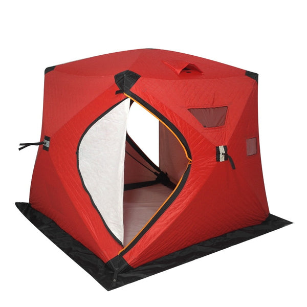 2-3 Person Use Automatic Ice Fishing Tent Cotton Thickened Winter Tents Outdoor Camping Warm Snow-proof Cold Protection Tent