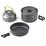 Camping Pot 308 Aluminum alloy Pot Set Ultralight Pure Titanium Pot Set Camping Stove And Accessories Titanium Spoon Fork