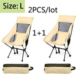 2 PCS Portable Ultralight Outdoor Folding Camping Chair Moon Chairs High Load Travel Beach Hiking Picnic BBQ Seat Fishing Tools