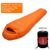 Very Warm White Goose Down Filled Adult Mummy Style Sleeping Bag Fit for Winter Thermal 4 Kinds of Thickness Travel Camping