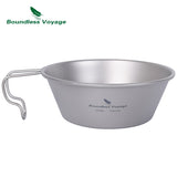 Boundless Voyage Titanium Sierra Cup Outdoor Camping Picnic Portable  Bowl with Folding Handle Tableware 300ml 450ml