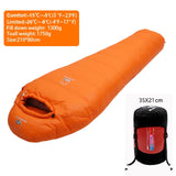 Very Warm White Goose Down Filled Adult Mummy Style Sleeping Bag Fit for Winter Thermal 4 Kinds of Thickness Travel Camping