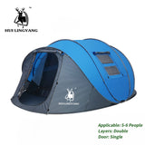 HUI LINGYANG Throw Pop Up Tent 4-6 Person Outdoor Automatic Tents Double Layers Large Family Tent Waterproof Camping Hiking Tent