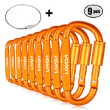 Lixada 1/9 PCS Survival D-ring Locking Carabiner Clip Set Screw Lock Hanging Hook Buckle Karabiner Camping Climbing Equipment