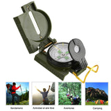 Portable Compass Military Outdoor Camping Folding Len Compass Army Green Hiking Survival Trip Precise Navigation Expedition Tool