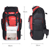 Men&#39;s 80L Big Hiking Mountaineering Backpack Climbing Hiking Backpack Camping Equipment Outdoor Fishing Bags Travel Accessories