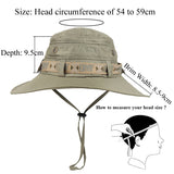 Waterproof Bucket Hat Summer Men Women Boonie Hat Outdoor UV Protection Wide Brim Panama Safari Hunting Hiking Fishing Sun Hat