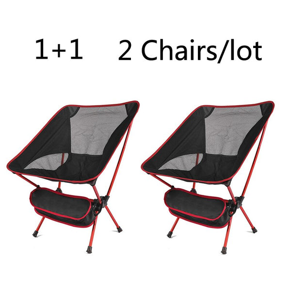 2 PCS Portable Ultralight Outdoor Folding Camping Chair Moon Chairs High Load Travel Beach Hiking Picnic BBQ Seat Fishing Tools