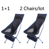 2 PCS Portable Ultralight Outdoor Folding Camping Chair Moon Chairs High Load Travel Beach Hiking Picnic BBQ Seat Fishing Tools