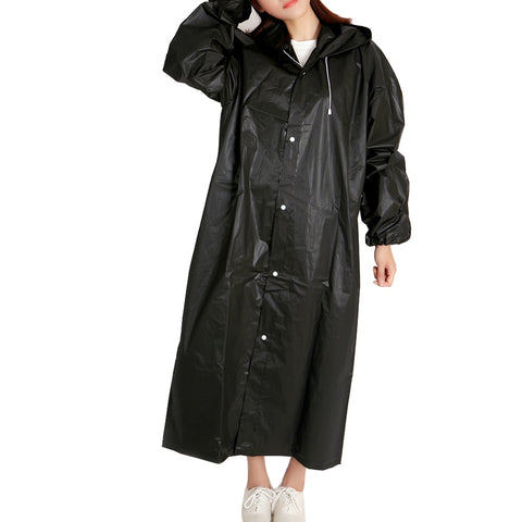 High Quality 1PC 145*68CM EVA Unisex Raincoat Thickened Waterproof Rain Coat Women Men Black Camping Waterproof Rainwear Suit