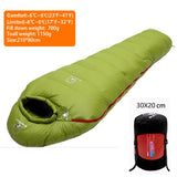 Very Warm White Goose Down Filled Adult Mummy Style Sleeping Bag Fit for Winter Thermal 4 Kinds of Thickness Travel Camping