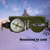 Portable Compass Military Outdoor Camping Folding Len Compass Army Green Hiking Survival Trip Precise Navigation Expedition Tool