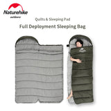 Naturehike NEW U Series Camping Sleeping Bag Ultralight Envelope Splicing Keep Warm 3 Season Cotton Down Sleeping Bag Travel