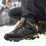 Brand Winter Men&#39;s Boots Plush Warm Men&#39;s Snow Boots Waterproof Men&#39;s Ankle Boots Breathable Handmade Outdoor Men Hiking Boots