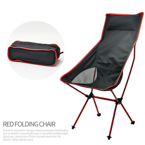 Outdoor Camping Chairs Folding Moon Chair Portable Extended Hiking Seat Beach Fishing Chair Ultralight Garden Picnic Furniture