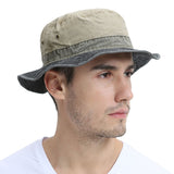 VOBOOM Bucket Hats for Men Washed Cotton Outdoor Panama Hat Summer Fishing Hunting Cap UV400 Sun Protection Caps Panama Hat