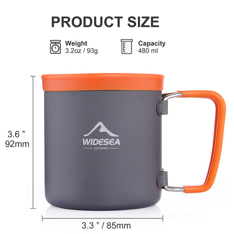 Widesea Camping Aluminum Cup Outdoor Mug Tourism Tableware Picnic Cooking Equipment Tourist Coffee Drink Trekking Hiking