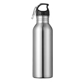 750ml Sports Outdoor Straw Water Bottle 304 Stainless steel Portable Handle Lid Water Bottle With Mountaineering Buckle Kettle