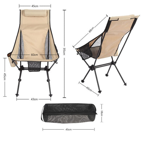 2 PCS Portable Ultralight Outdoor Folding Camping Chair Moon Chairs High Load Travel Beach Hiking Picnic BBQ Seat Fishing Tools