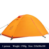 Hewolf Camping Tents Double-layer Single 20D Nylon Silicon Aluminum Pole Ultralight Outdoor Travel Waterproof Cycling Tent