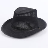 Caluriri Breathable Mesh Men Western Cowboy Hat Outdoor Stra