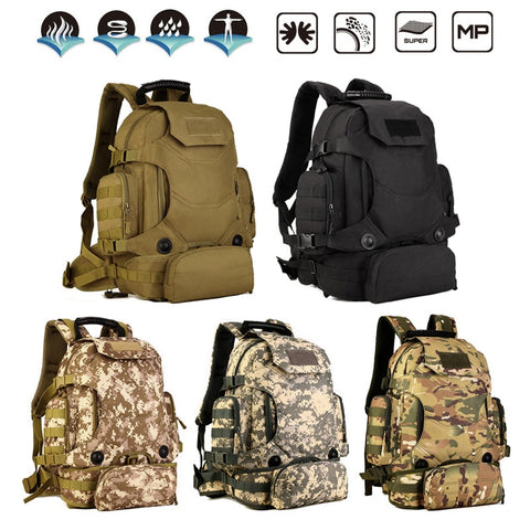 40L Tactical Backpack 2 in 1 Military Waist Pouch Army Rucksack Backpack Molle Outdoor Sport Bag Men Camping Hiking Climbing Bag