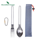 Boundless Voyage Camping Titanium Fork Spoon Chopsticks Set Outdoor Ultralight Tableware Cutlery