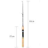 60 80 100CM Mini Telescopic Ice Fishing Rod Portable Carbon Fiber River Shrimp Carp Fishing Pole Winter Fishing Rod Tackle Pesca