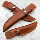 Outdoor Small Straight Knife Set Belt Loop Hunt Multi Holster Carry Sheath Leather Scabbard Cowhide Knife Sheath