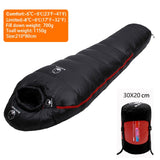 Very Warm White Goose Down Filled Adult Mummy Style Sleeping Bag Fit for Winter Thermal 4 Kinds of Thickness Travel Camping