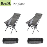 2 PCS Portable Ultralight Outdoor Folding Camping Chair Moon Chairs High Load Travel Beach Hiking Picnic BBQ Seat Fishing Tools