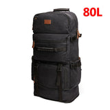 80L Large Capacity Backpack Multifunction Canvas Luggage Backpacks Men Travel Pack Bag Moutaineering Package Bags Vintage XA75C