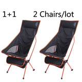 2 PCS Portable Ultralight Outdoor Folding Camping Chair Moon Chairs High Load Travel Beach Hiking Picnic BBQ Seat Fishing Tools