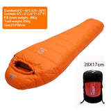 Very Warm White Goose Down Filled Adult Mummy Style Sleeping Bag Fit for Winter Thermal 4 Kinds of Thickness Travel Camping