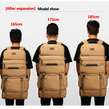 80L Large Capacity Backpack Multifunction Canvas Luggage Backpacks Men Travel Pack Bag Moutaineering Package Bags Vintage XA75C