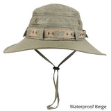 Waterproof Bucket Hat Summer Men Women Boonie Hat Outdoor UV Protection Wide Brim Panama Safari Hunting Hiking Fishing Sun Hat