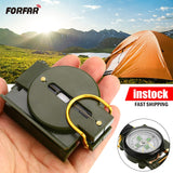 Portable Compass Military Outdoor Camping Folding Len Compass Army Green Hiking Survival Trip Precise Navigation Expedition Tool