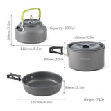 Camping Pot 308 Aluminum alloy Pot Set Ultralight Pure Titanium Pot Set Camping Stove And Accessories Titanium Spoon Fork