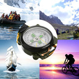 Portable Compass Military Outdoor Camping Folding Len Compass Army Green Hiking Survival Trip Precise Navigation Expedition Tool